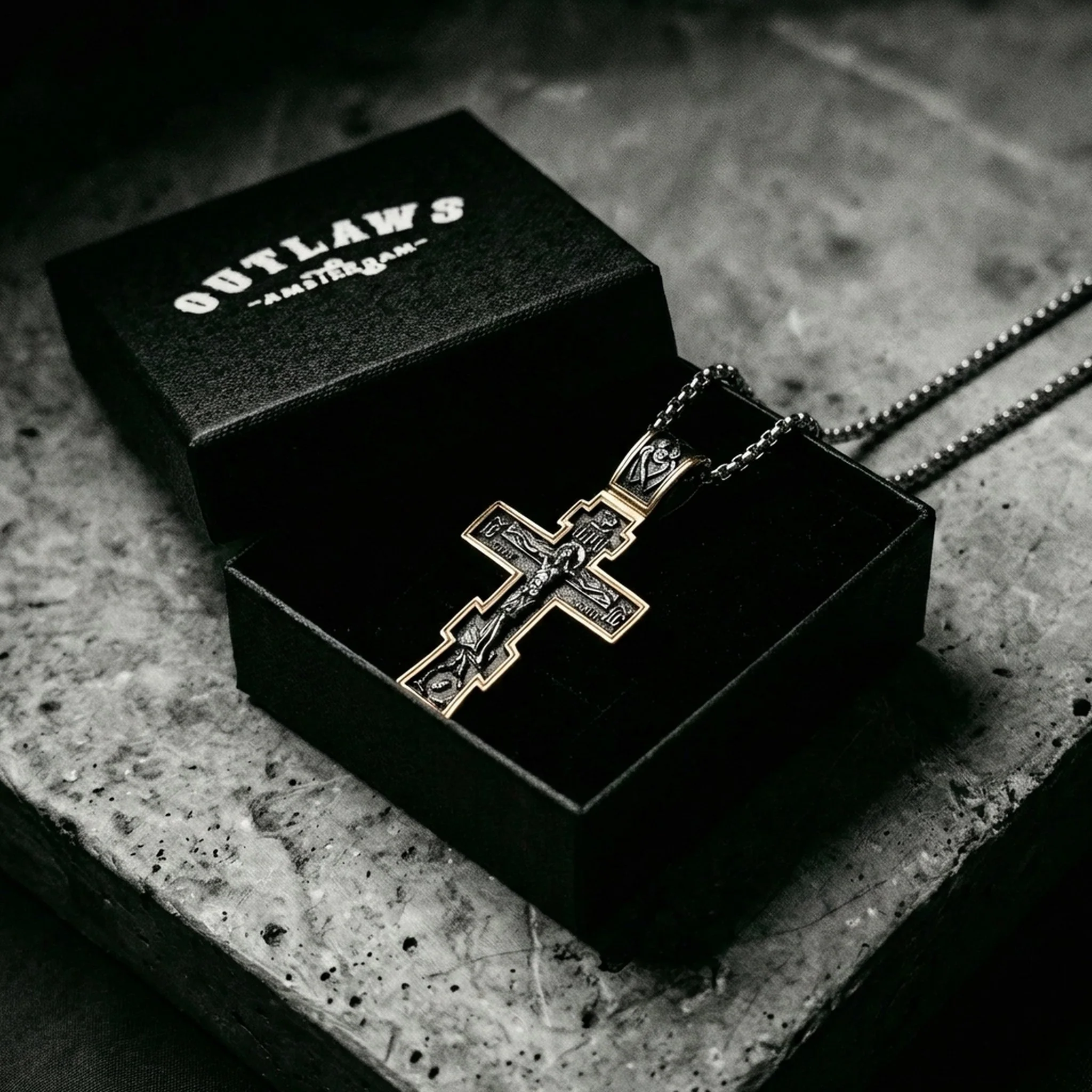 DARK JESUS CROSS. - GOLD - Image 3
