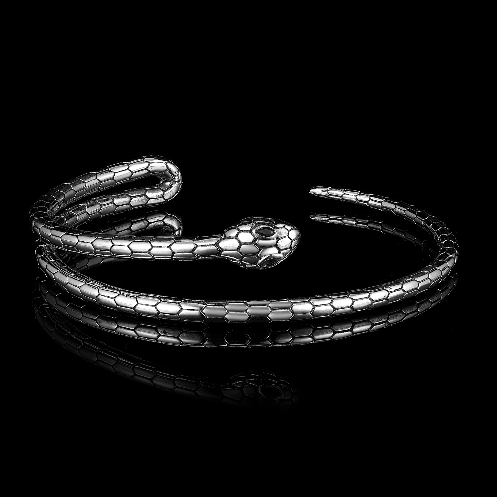 SERPENT CUFF. - 925 STERLING SILVER